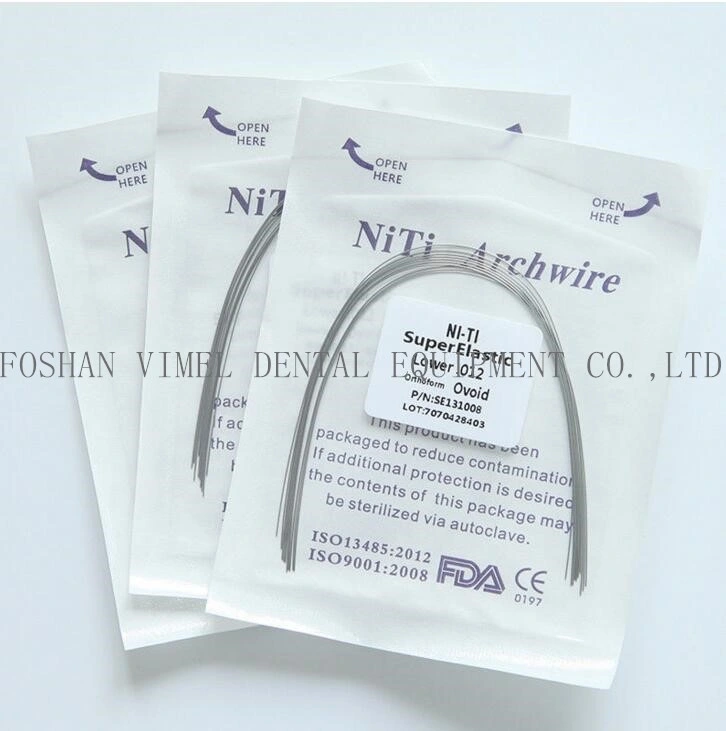 Orthodontic Dental Super Elastic Wire Ovoid Form Niti Arch Wires Round