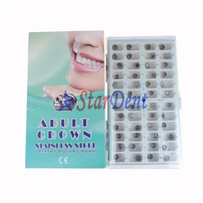 Coroa de dentes adultos dentários coroa molar primária material coroa de aço inoxidável dental